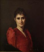 Portrait of a women in red dress Anna Bilinska-Bohdanowicz